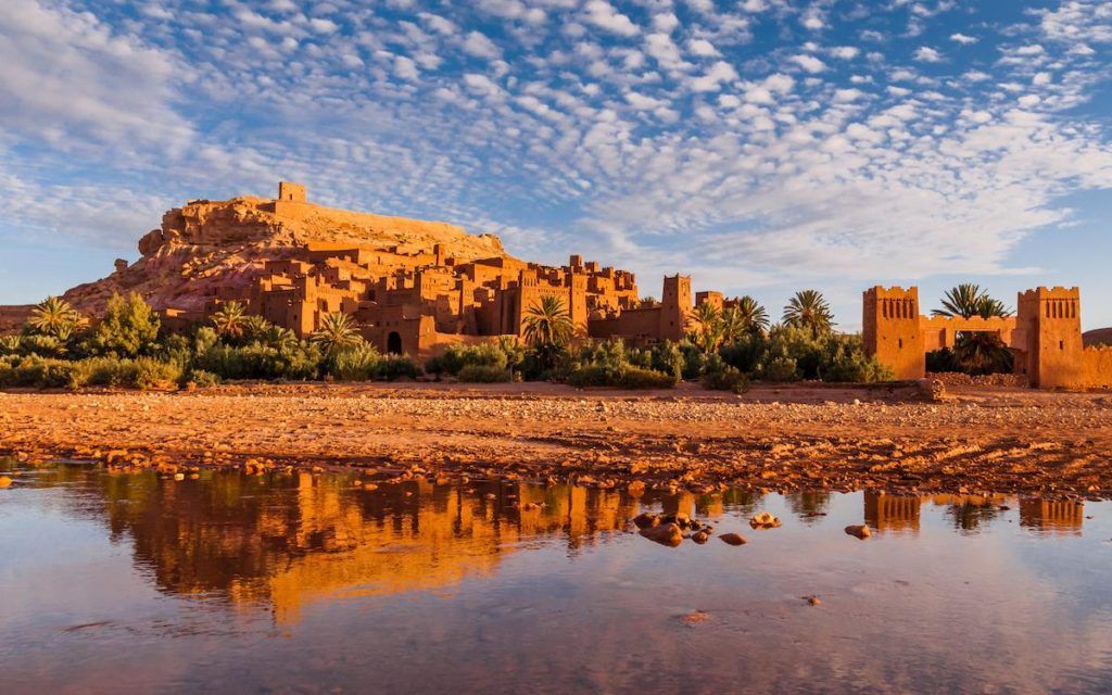 Red buildings of AitBen Haddou at sunset