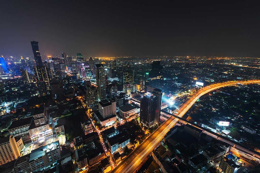 bangkok skyline at night