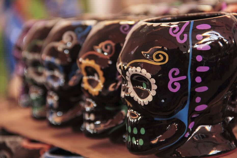 Black calaveras for dia de los muertos
