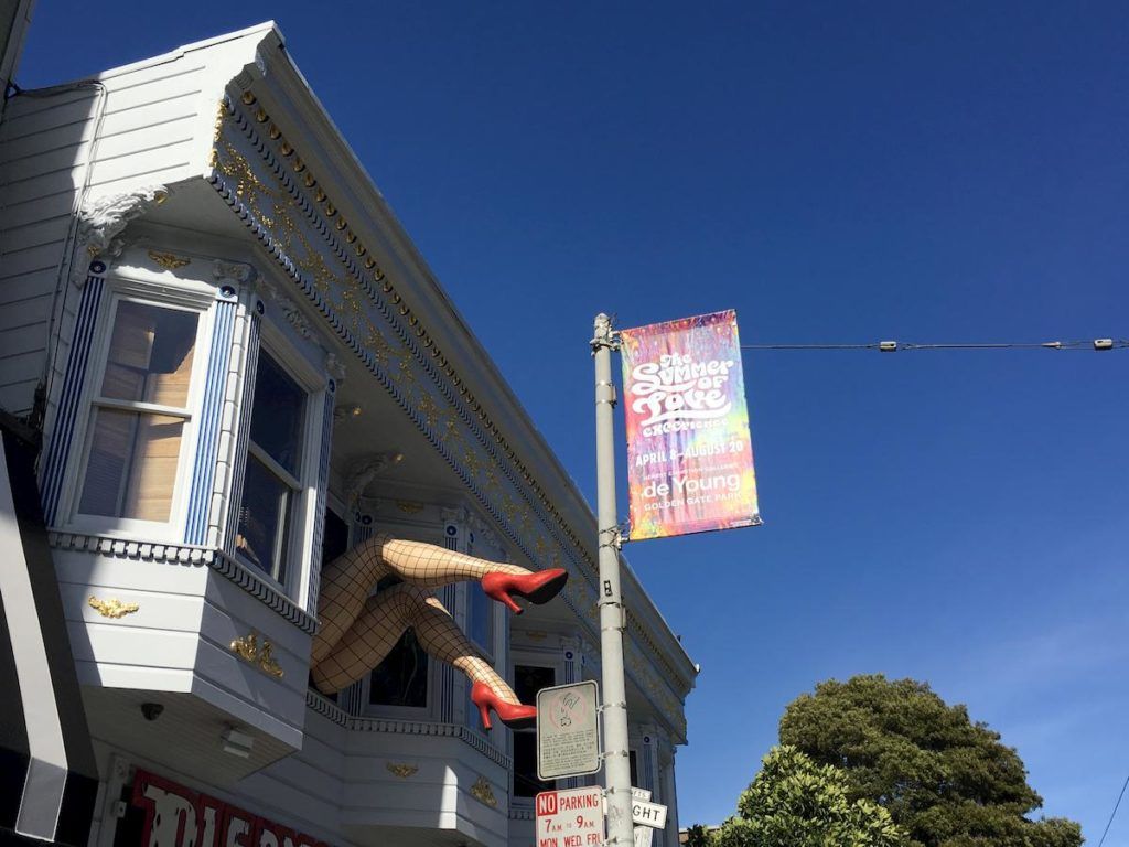 Haight-Ashbury buildings with woman legs