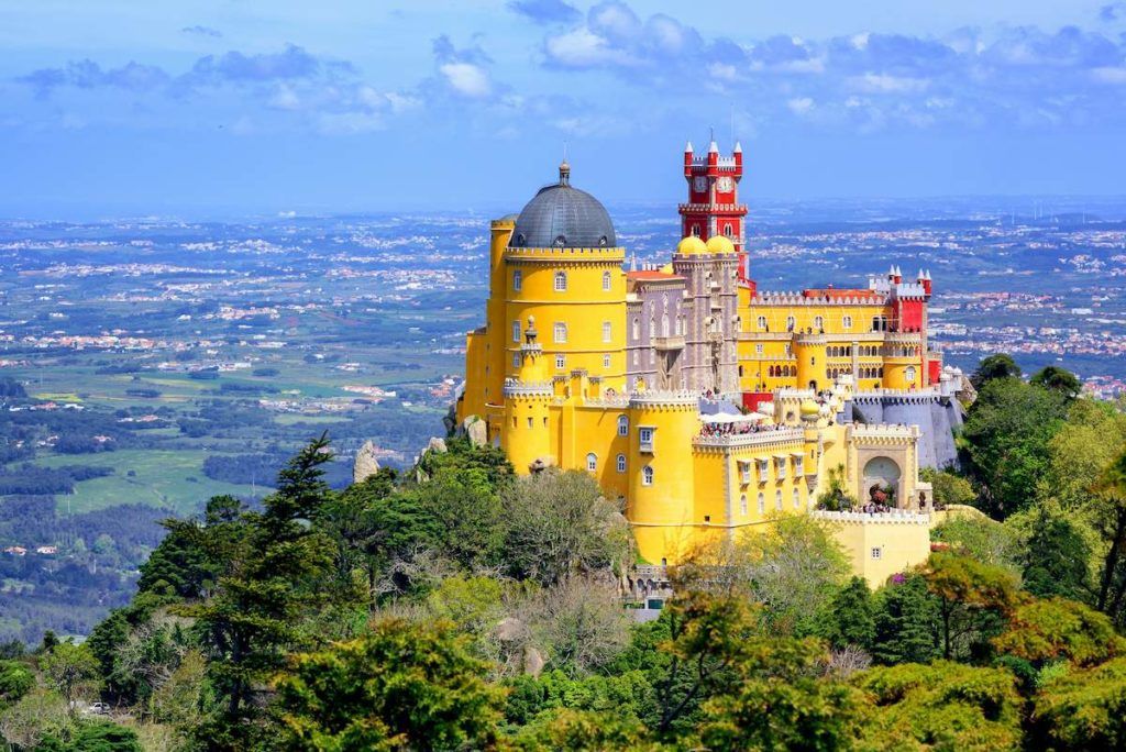 Sintra yellow building seen from above