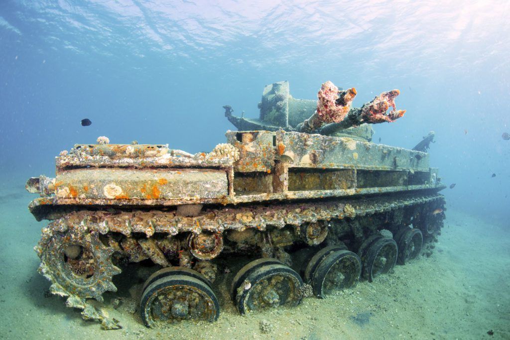 A tank at the bottom of the Red Sea