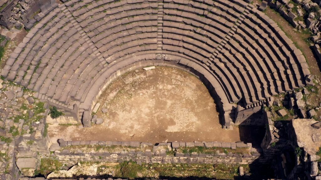 Aerial photo of the roman theathre in Amman