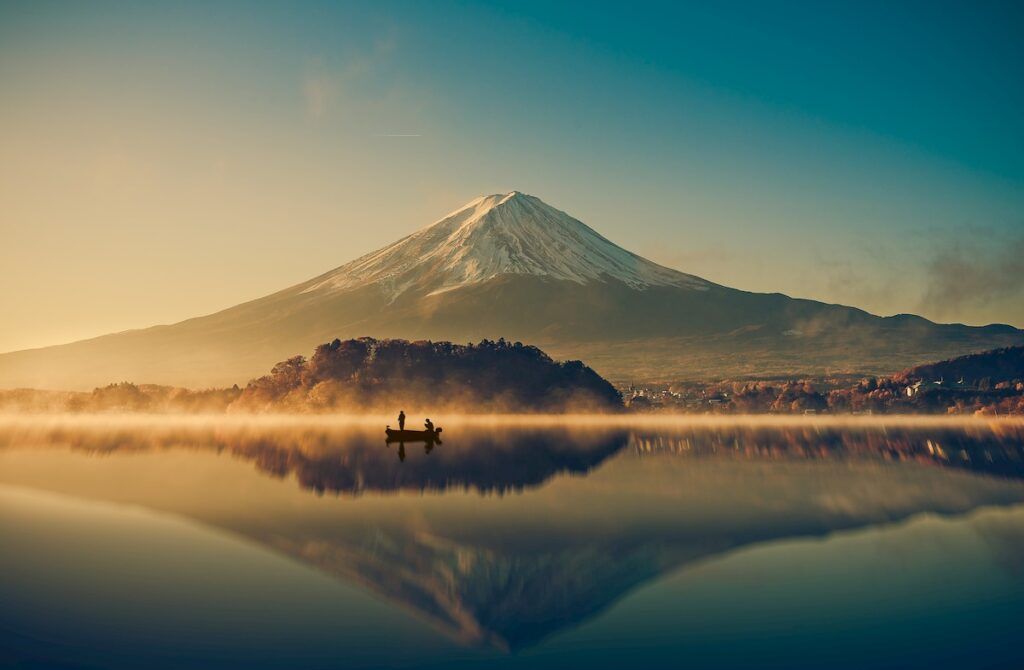 Mount Fuji reflects on Lake Kawaguchi