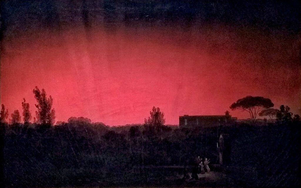 a red northern lights as it was visible from Nepal