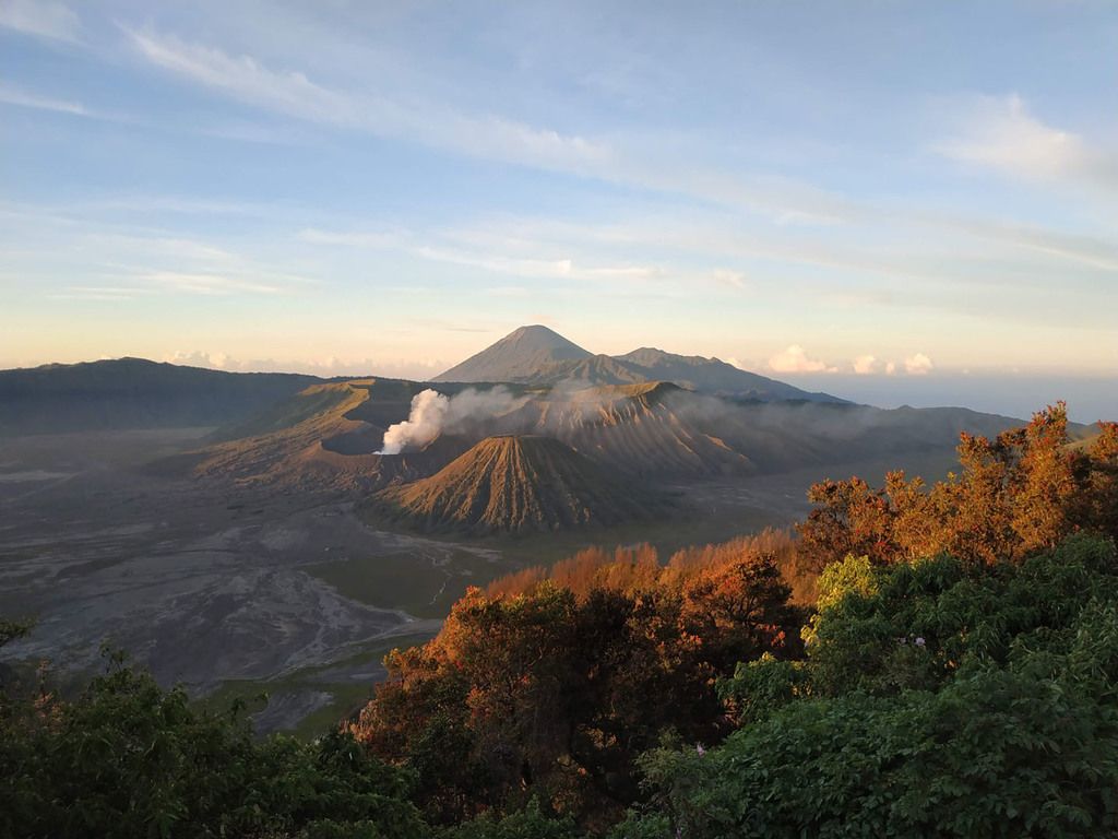 A beautiful shot of the Bromo mountain seen from above