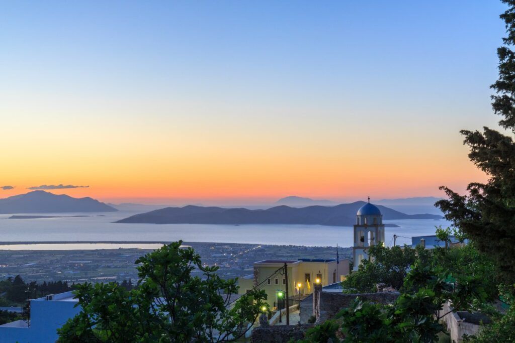 view of the sea at sunset