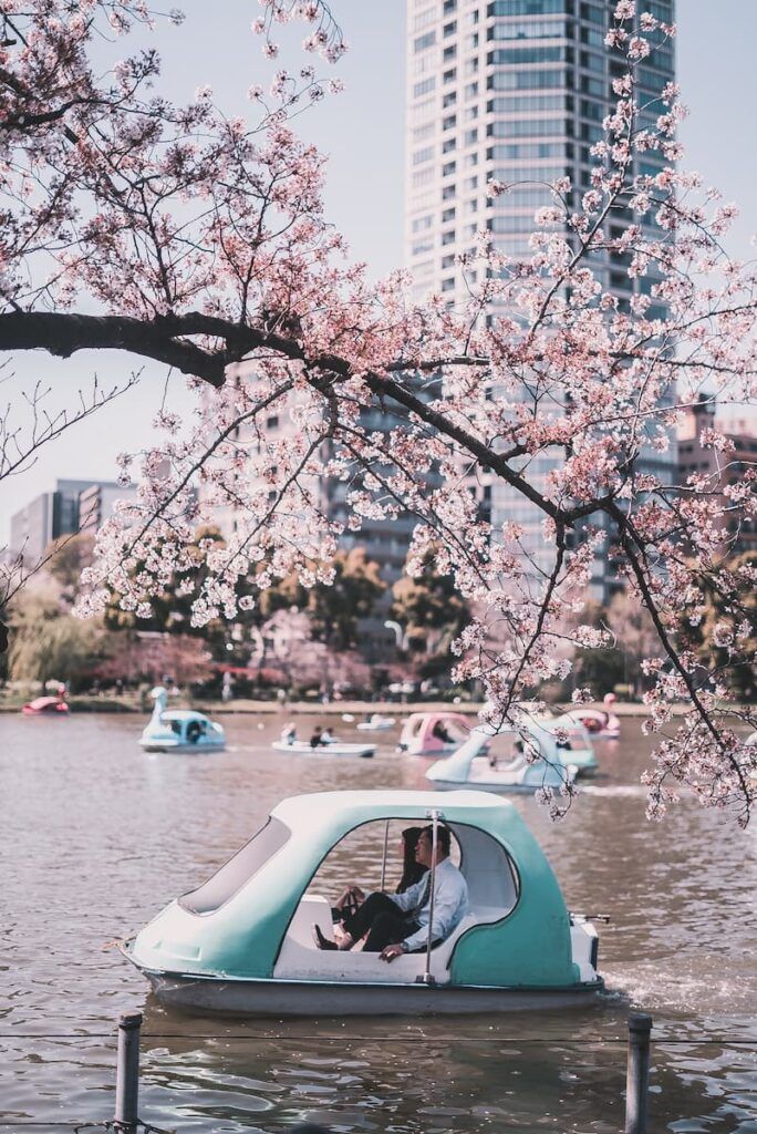 People enjoying a sunny day at Ueno park