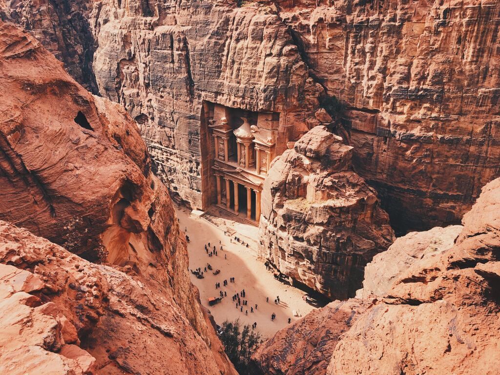 A view from the top of Petra in Jordan.