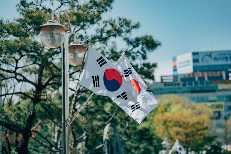 Photo of the South Korean flag.