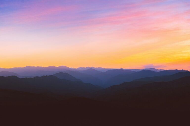 Photo of a mountain during the golden hour.