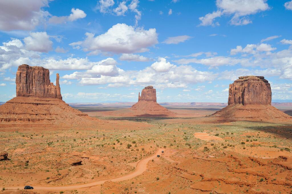 Panoramic view of the buttes in Monument Valley, on the Arizona-Utah border, USA