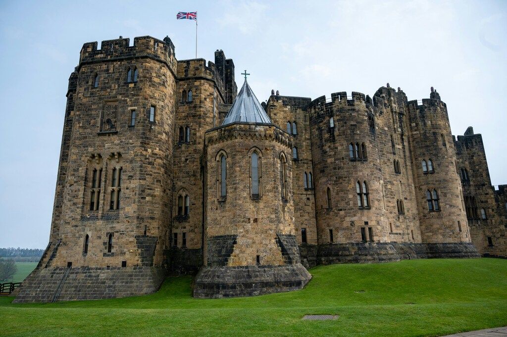Alnwick Castle, used as Hogwarts in early Harry Potter films
