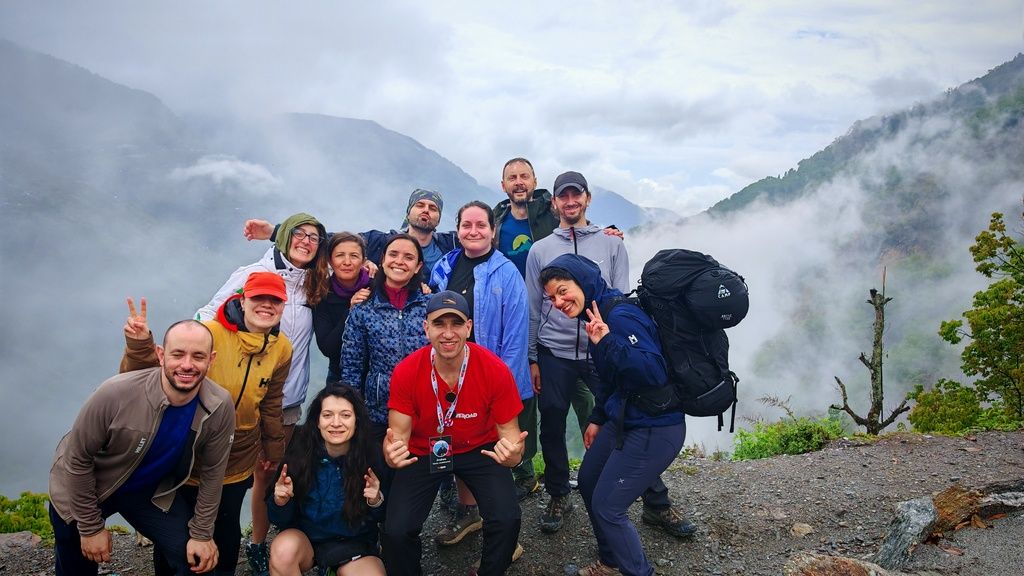 Group of people on a trekking in Nepal