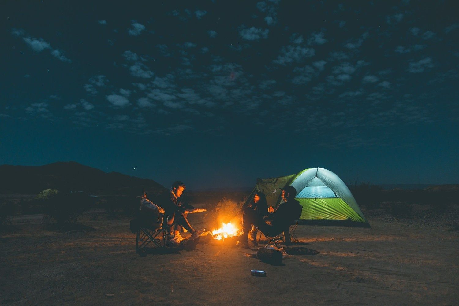 Camping during night.