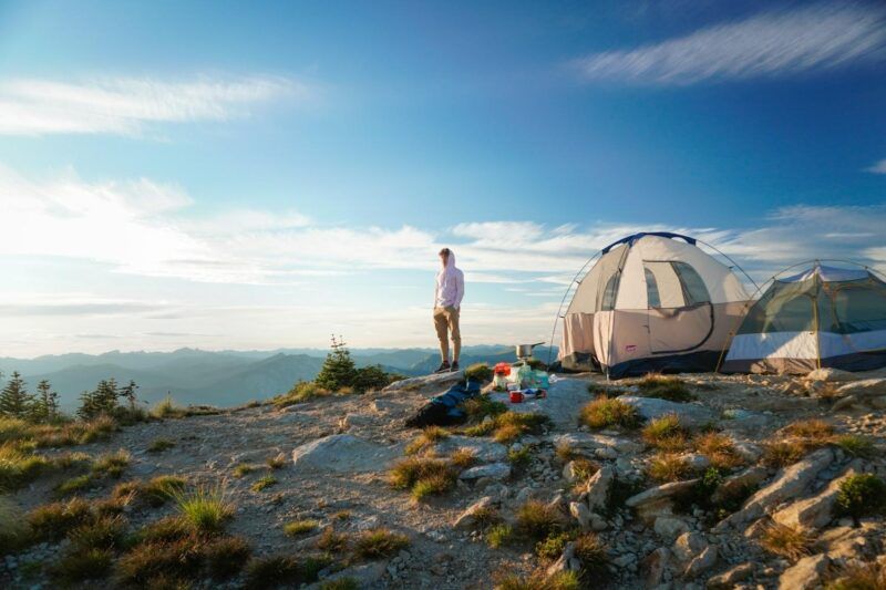Man during camping.