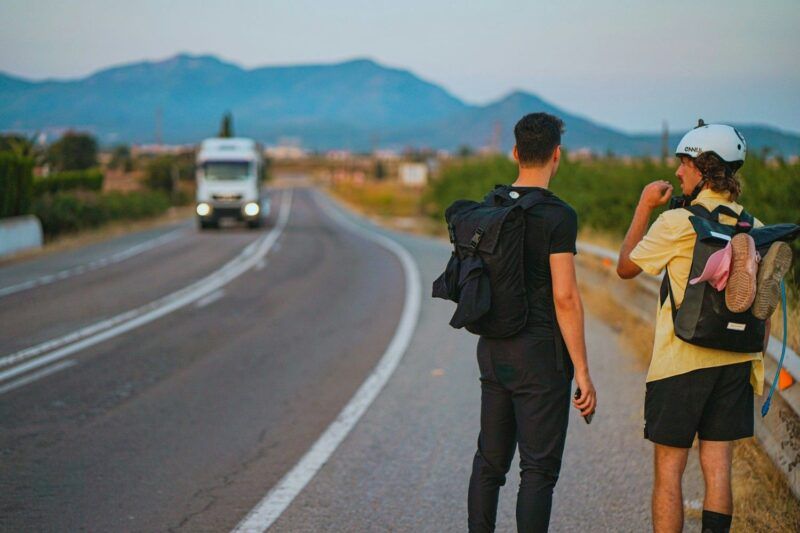 Two boys in travel.