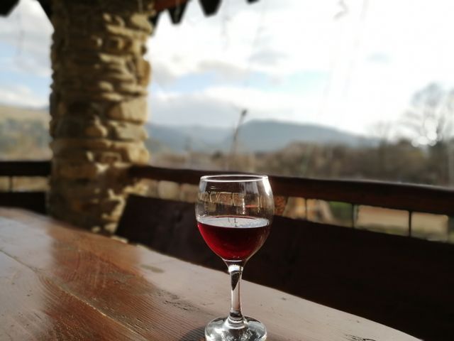 Glass of red wine